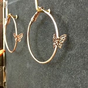 butterfly hoop earrings